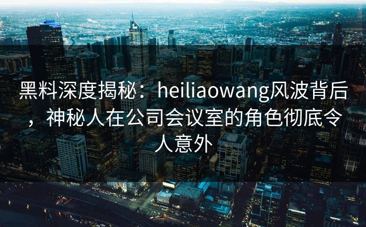 黑料深度揭秘：heiliaowang风波背后，神秘人在公司会议室的角色彻底令人意外