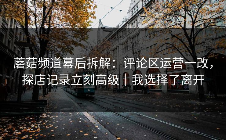 蘑菇频道幕后拆解：评论区运营一改，探店记录立刻高级｜我选择了离开